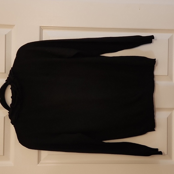 Talbots Established 1947 Bundle Red/Black Petite M Ruffle Button Front Sweaters - Picture 6 of 11